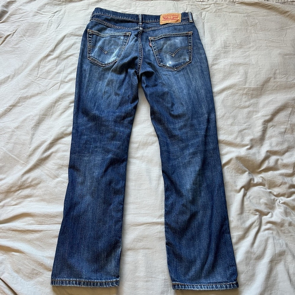 LEVI'S 541 Tapered Fit Jeans Mens 30x30 Blue Good Distressed Denim Modern Grunge